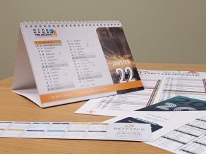 Calendriers : Chevalet, rebordé, souple, marque page